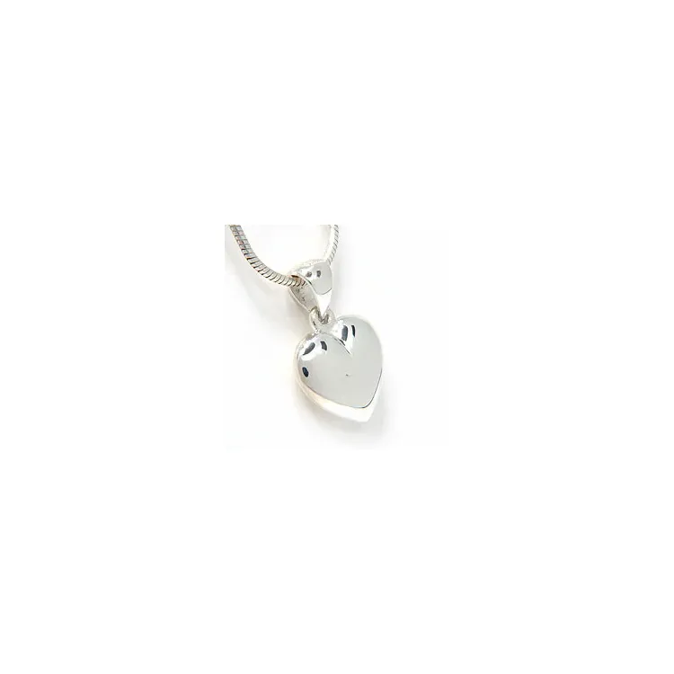 massaal 16 x 15 mm hartjes hanger in zilver