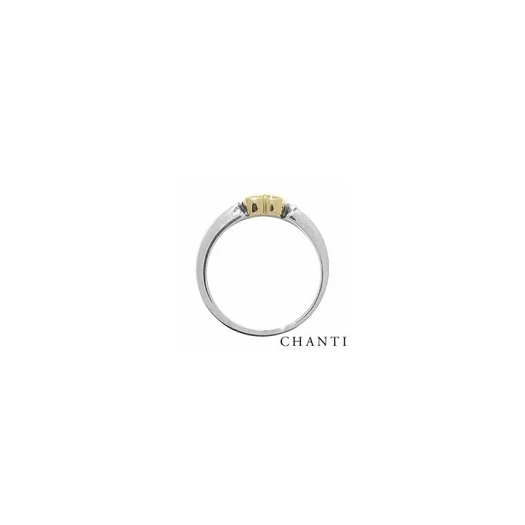 Hart ring in zilver met 8 karaat goud