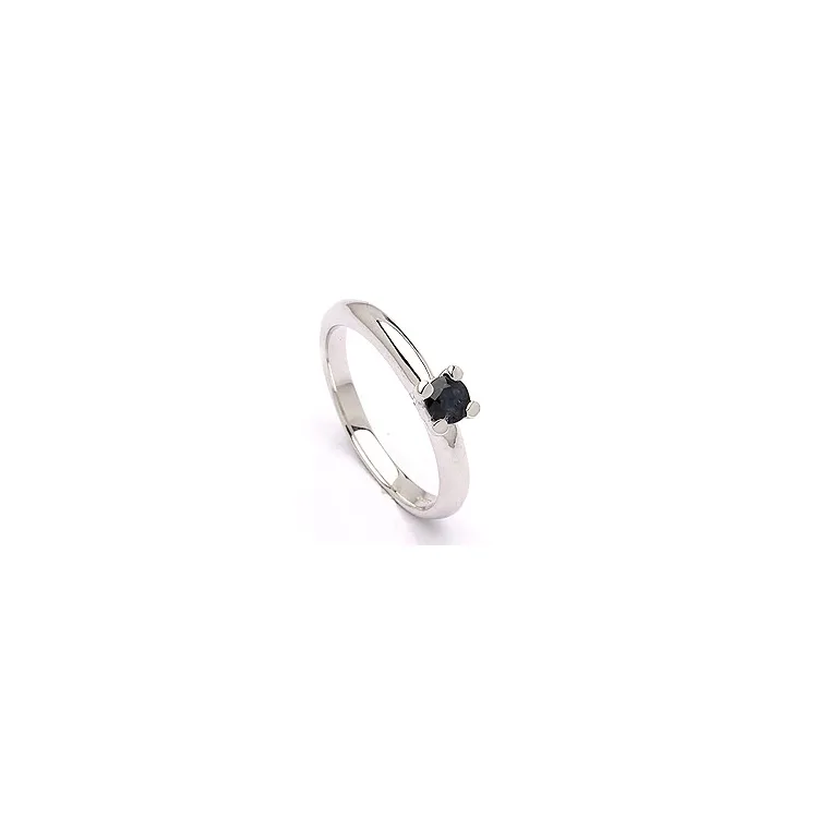 saffier zilver solitaire ring in zilver