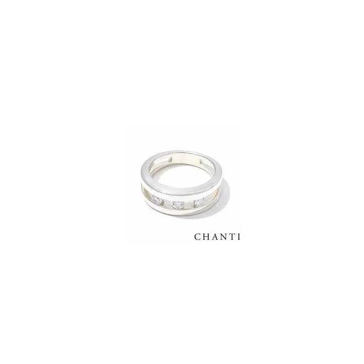 Schattige witte zirkoon ring in zilver
