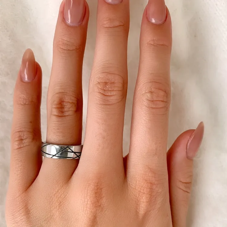 Ring in geoxideerd sterlingzilver