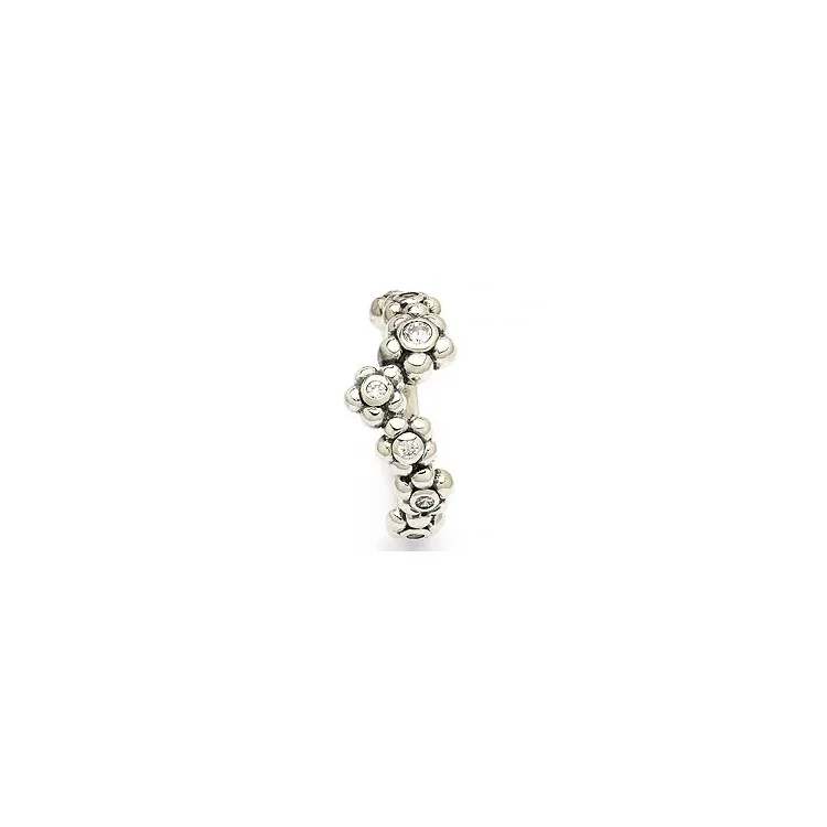 Bloem ring in geoxideerd sterlingzilver