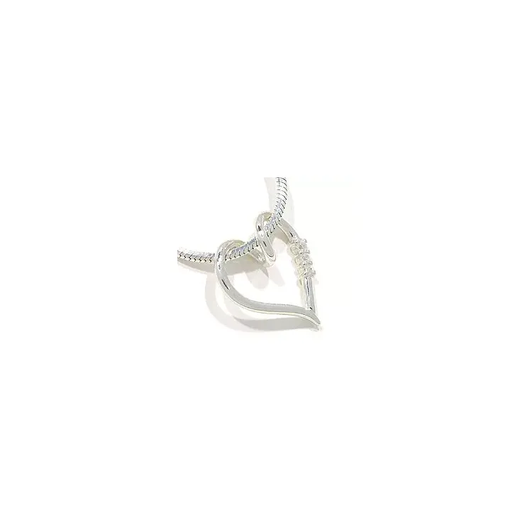 hart witte zirkoon hanger in zilver
