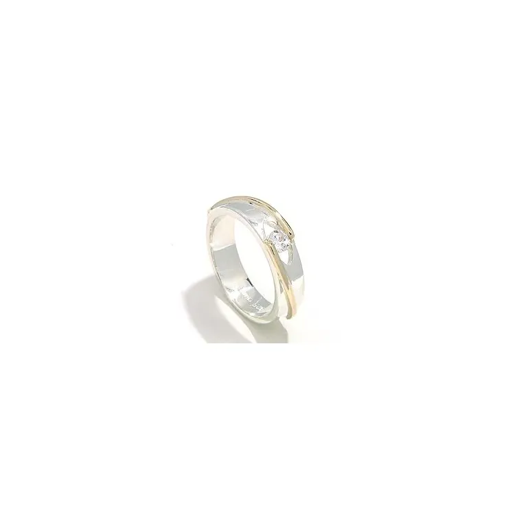 ring in zilver met 8 karaat goud