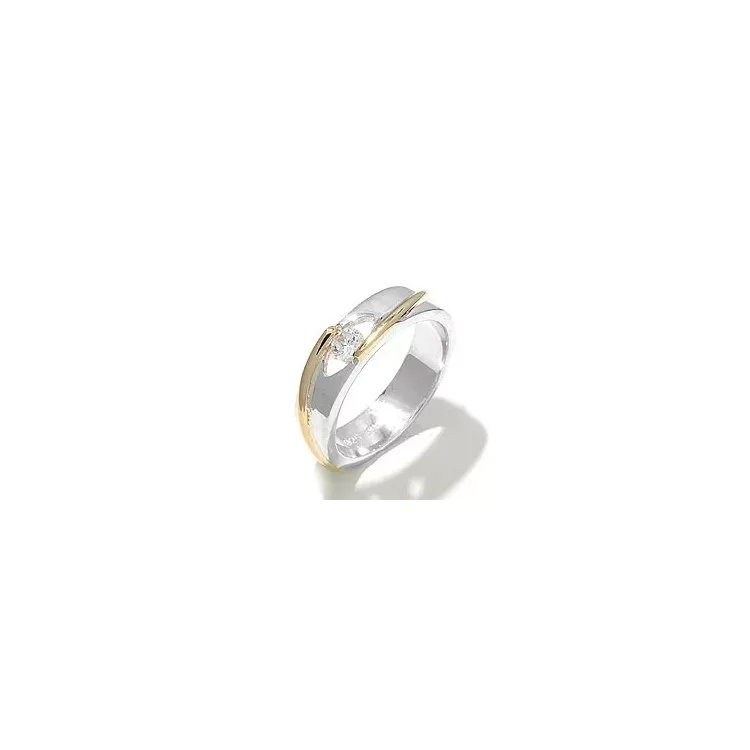 ring in zilver met 8 karaat goud