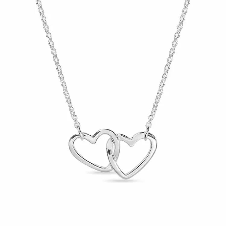 hart ketting met hanger in zilver