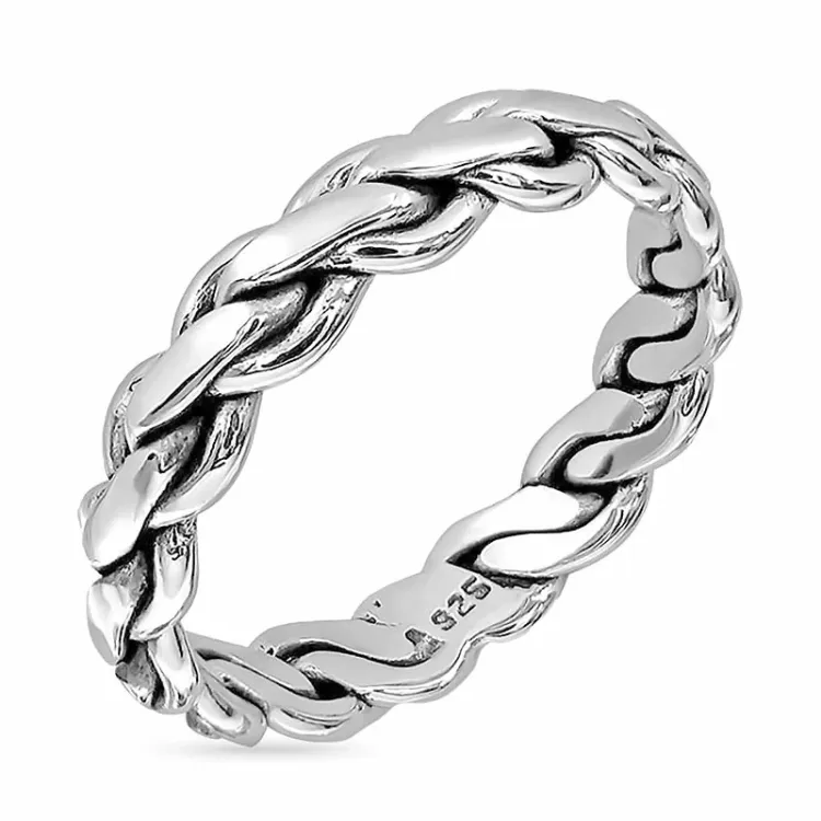 ketting ring in geoxideerd sterlingzilver