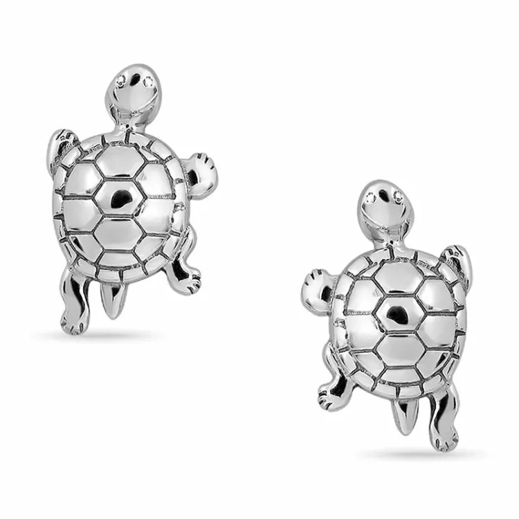 schildpad oorbellen in zilver