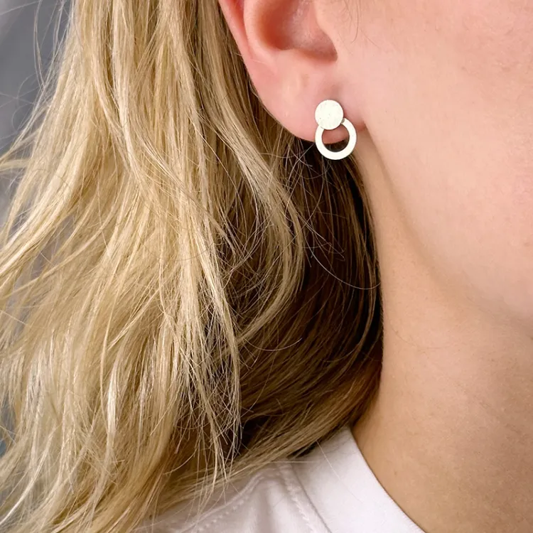 rond oorbellen in zilver