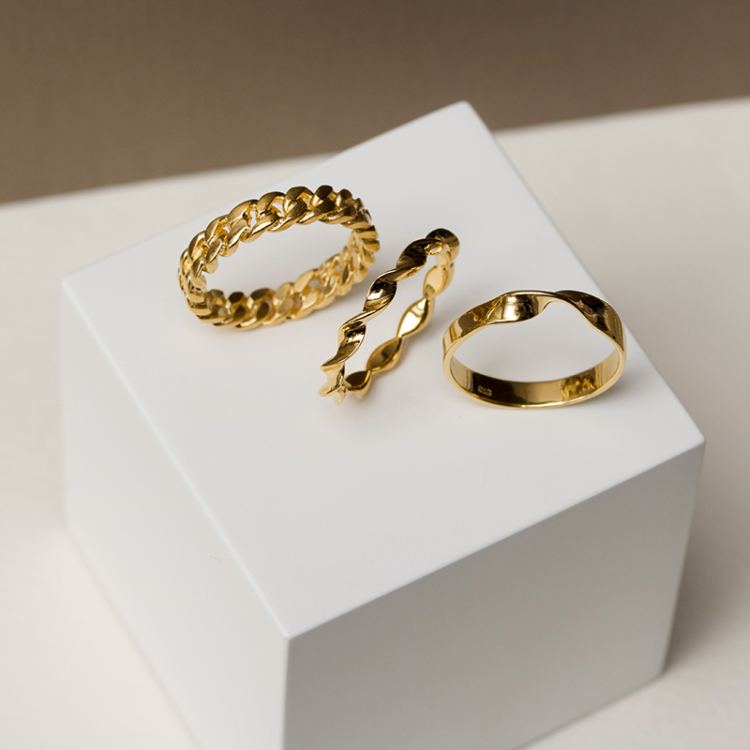 ring in verguld sterlingzilver