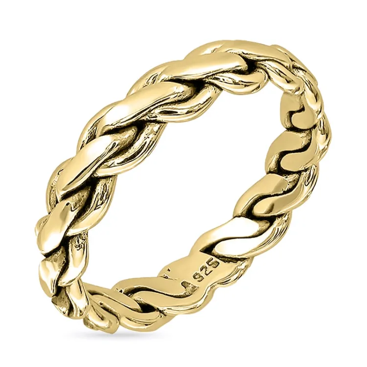 ketting ring in verguld sterlingzilver