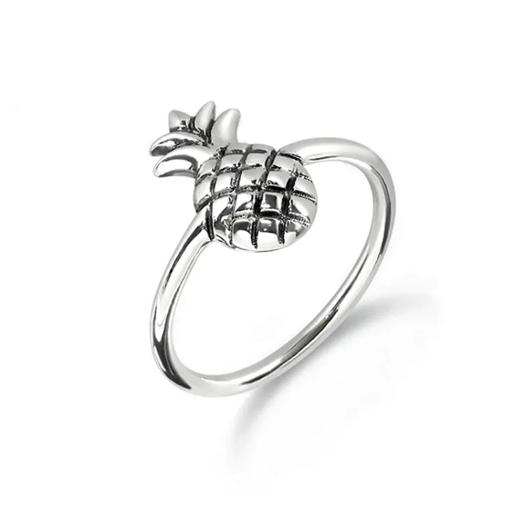 ananas ring in zilver