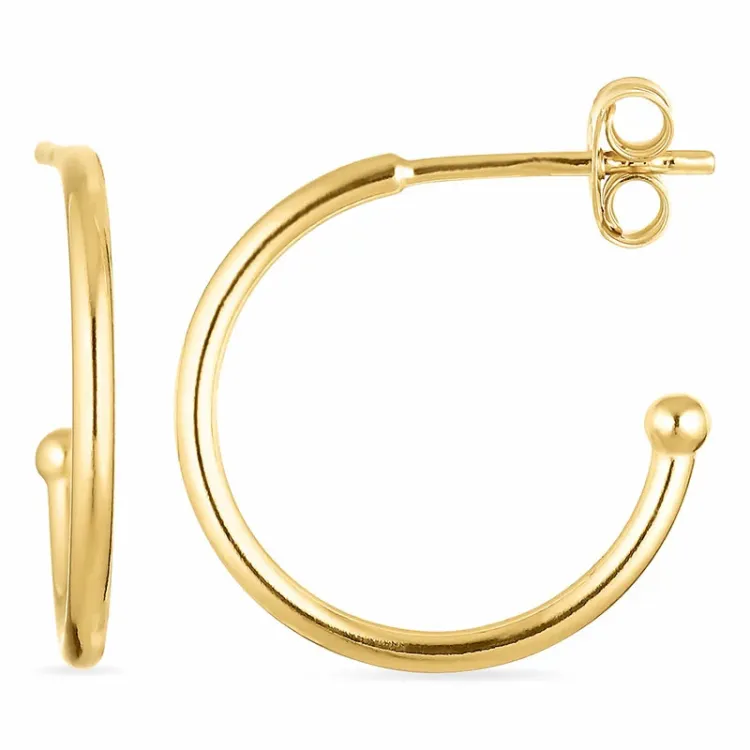 15 mm halfcreool in verguld zilver - Mix & Match