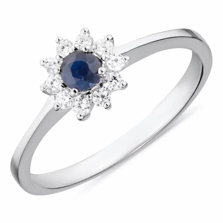 saffier ring in zilver