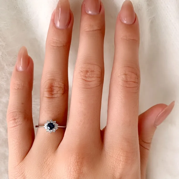 saffier ring in zilver