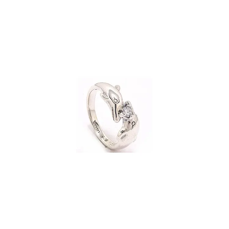Dolfijn ring in geoxideerd sterlingzilver
