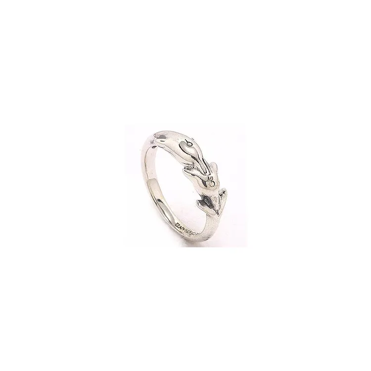 Dolfijn ring in geoxideerd sterlingzilver