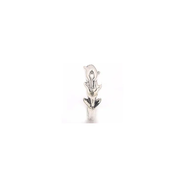 Dolfijn ring in geoxideerd sterlingzilver