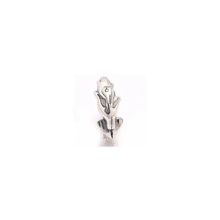 Dolfijn ring in geoxideerd sterlingzilver