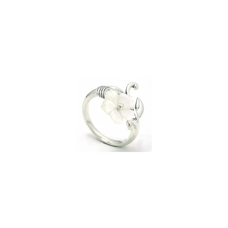 Bloemen ring in geoxideerd sterlingzilver