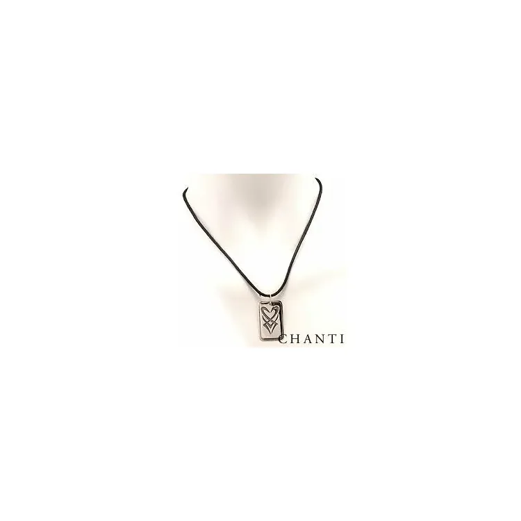 Dogtag hanger met ketting in katoenen