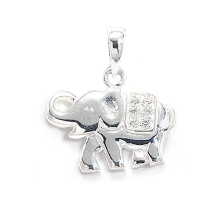 Olifant zirkoon hanger in zilver