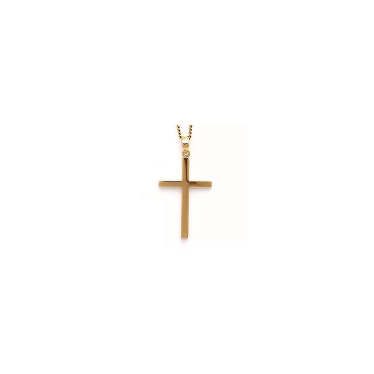 kruis ketting in verguld sterlingzilver met hanger in verguld sterlingzilver