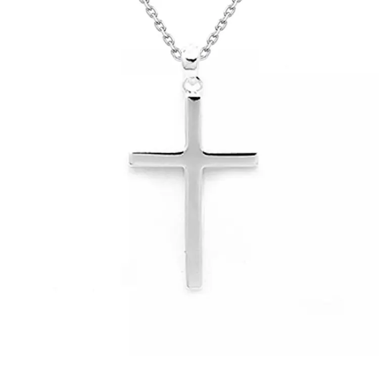 kruis ketting in zilver met hanger in zilver