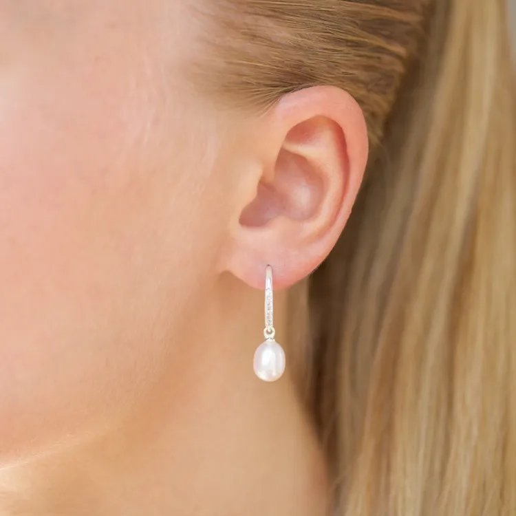 parel oorbellen in zilver