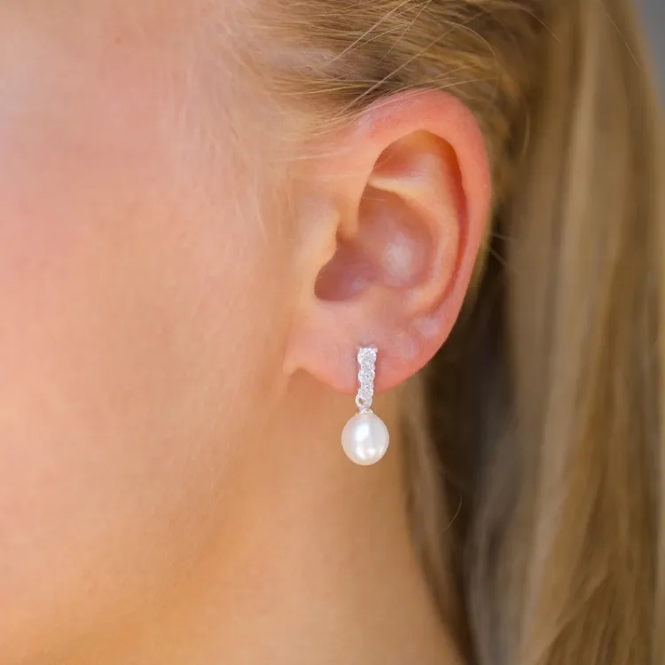parel oorbellen in zilver