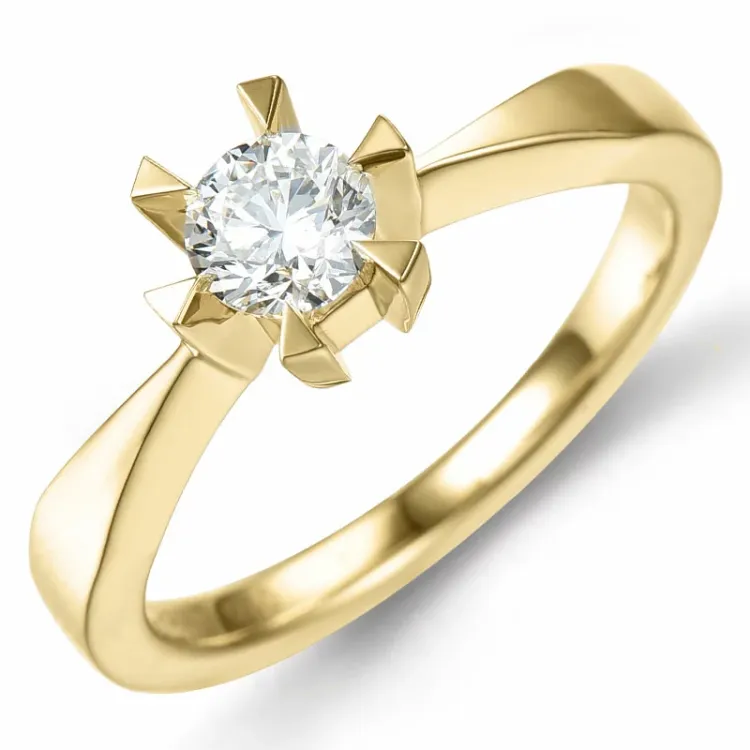 0,40 ct diamant solitaire ring in 14 karaat goud 0,40 ct