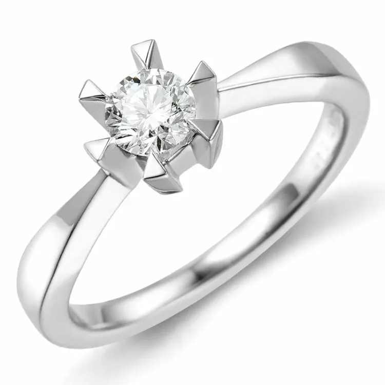 0,40 ct diamant solitaire ring in 14 karaat witgoud 0,40 ct