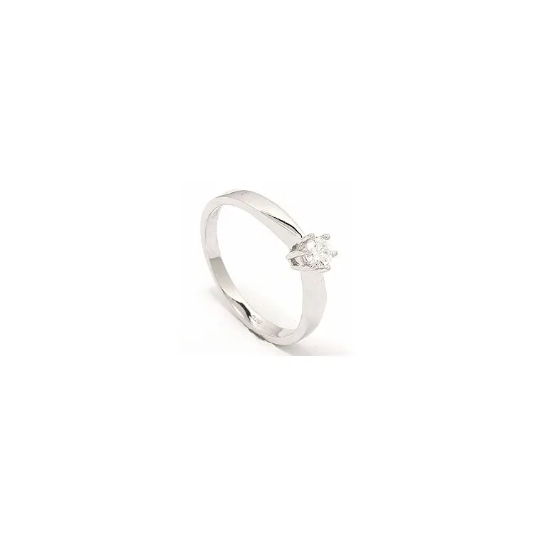 diamant witgouden ring in 14 karaat witgoud 0,20 ct