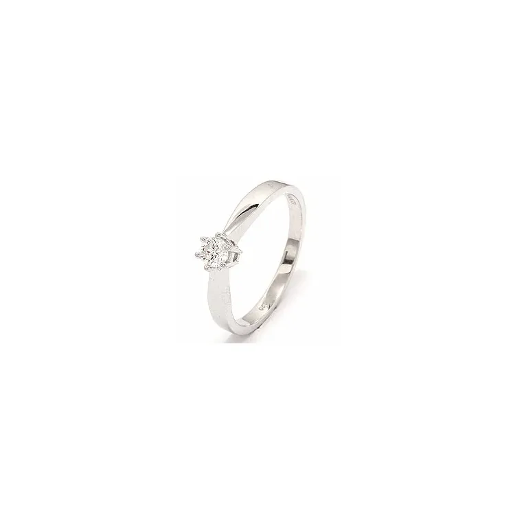 diamant witgouden ring in 14 karaat witgoud 0,20 ct