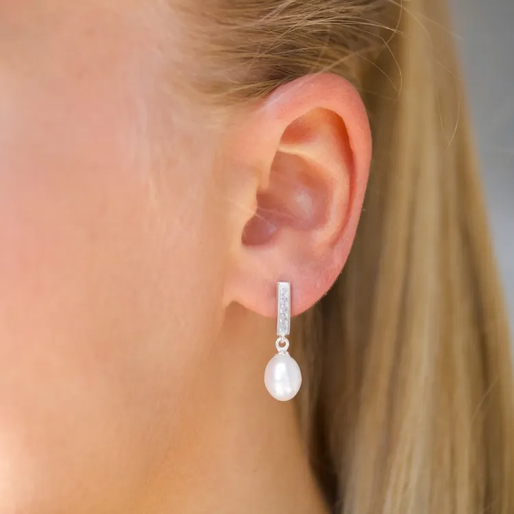 parel oorbellen in zilver