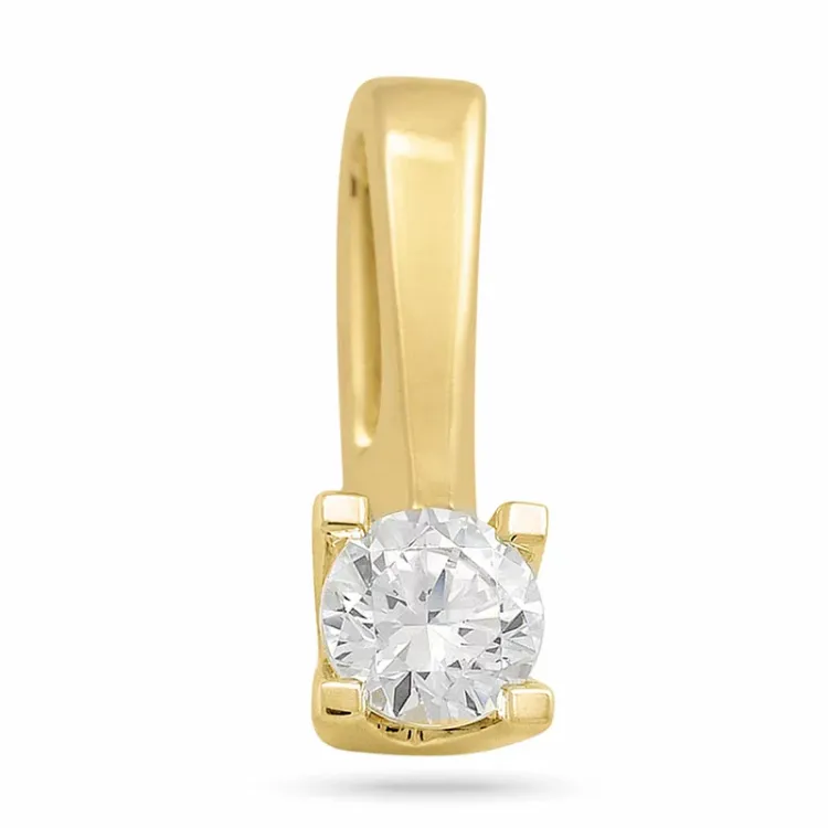 campagne - diamant hanger in 14 caraat goud 0,20 ct