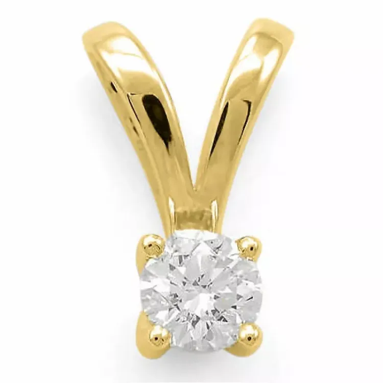 diamant solitaire hanger in 14 caraat goud 0,30 ct