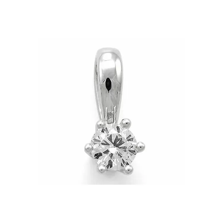 campagne - diamant hanger in 14 caraat witgoud 0,20 ct
