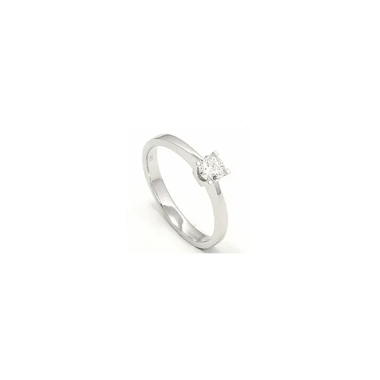eenvoudige diamant witgouden ring in 14 karaat witgoud 0,30 ct