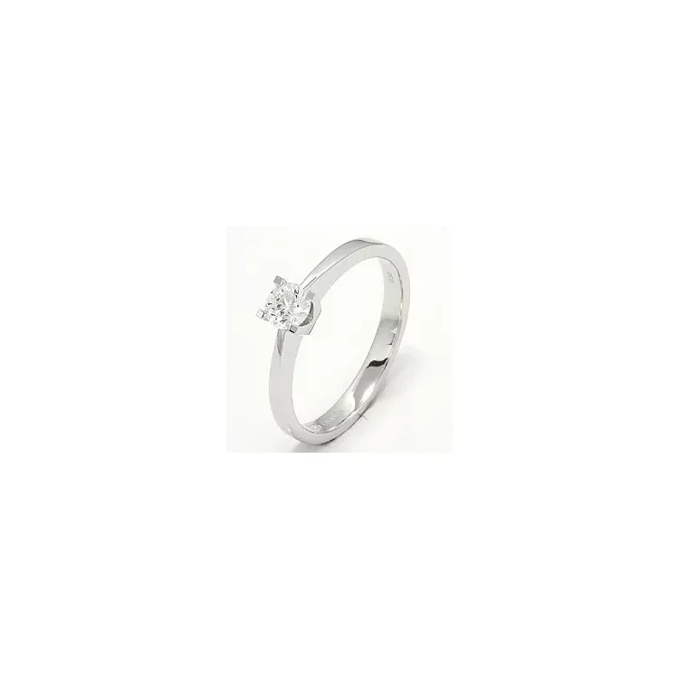 eenvoudige diamant witgouden ring in 14 karaat witgoud 0,30 ct
