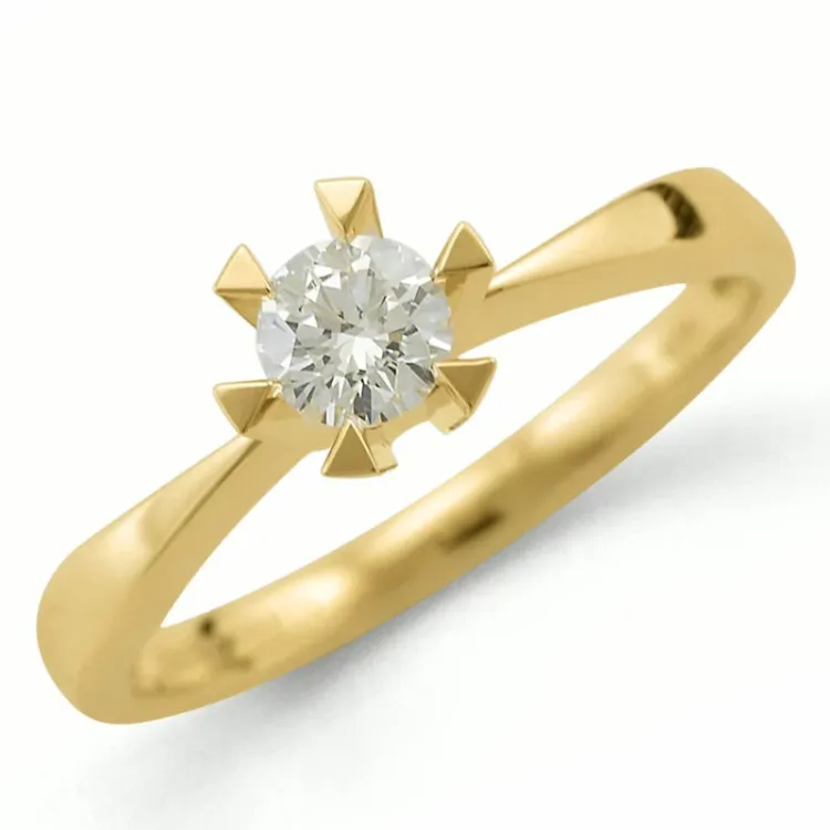 0,30 ct diamant solitaire ring in 14 karaat goud 0,30 ct