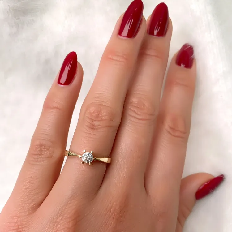 0,30 ct diamant solitaire ring in 14 karaat goud 0,30 ct