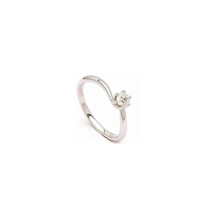 Eenvoudige diamant witgouden ring in 14 karaat witgoud 0,20 ct