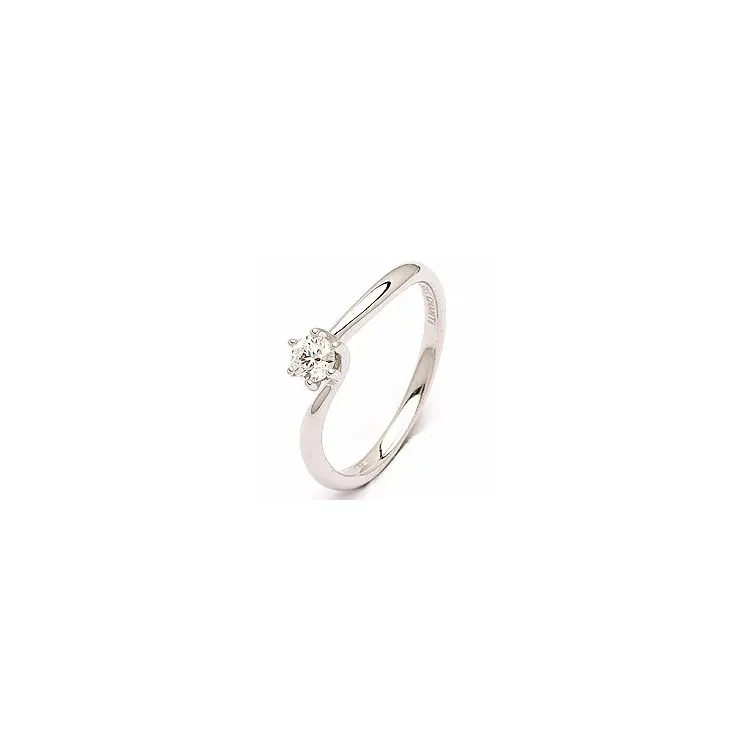 Eenvoudige diamant witgouden ring in 14 karaat witgoud 0,20 ct