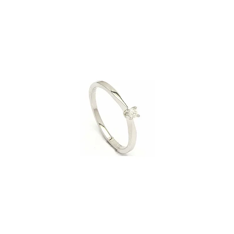 Elegant diamant witgouden ring in 14 karaat witgoud 0,05 ct