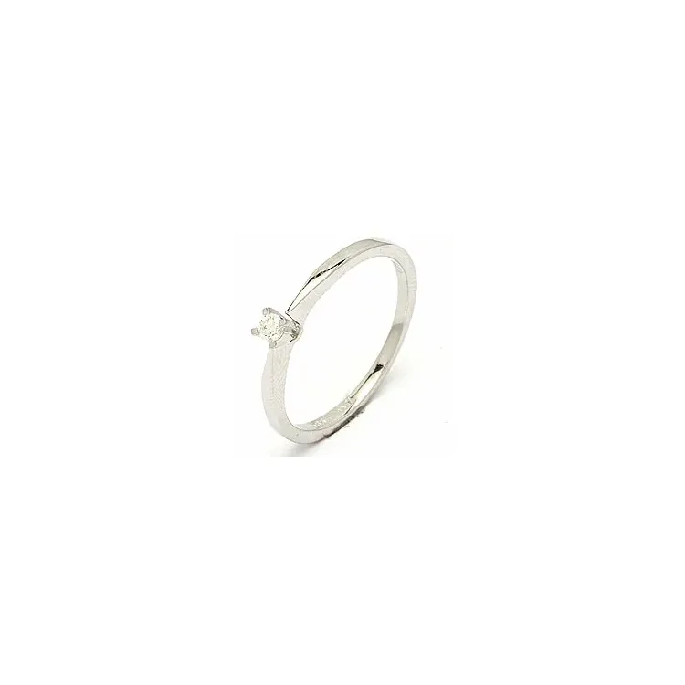 Elegant diamant witgouden ring in 14 karaat witgoud 0,05 ct