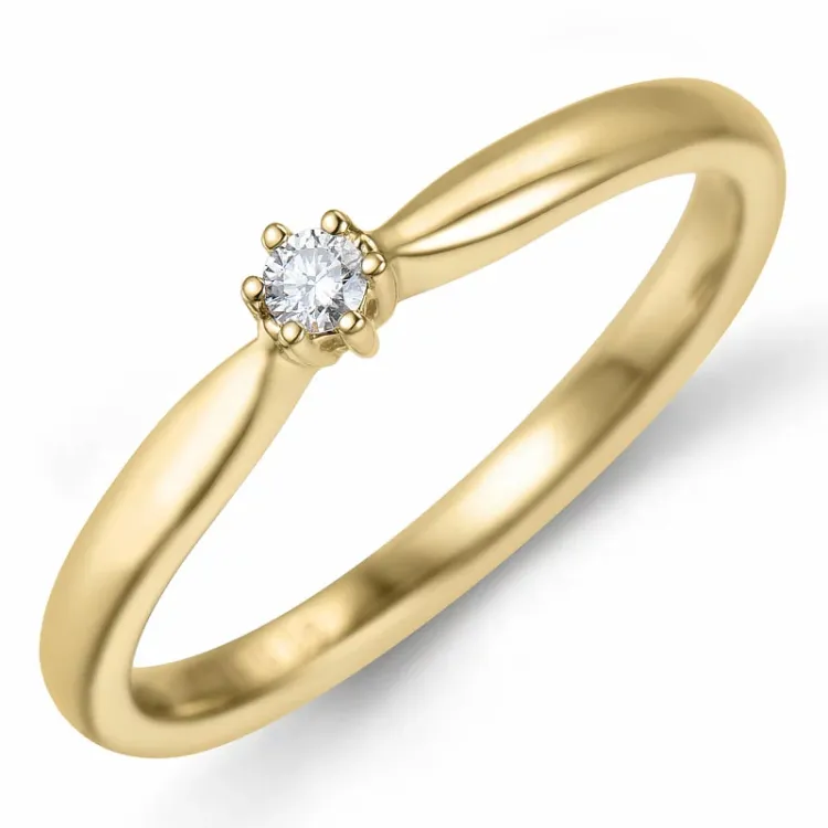 0,05 ct diamant ring in 14 karaat goud 0,05 ct