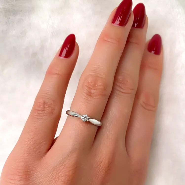 campagne - diamant ring in 14 karaat witgoud 0,10 ct