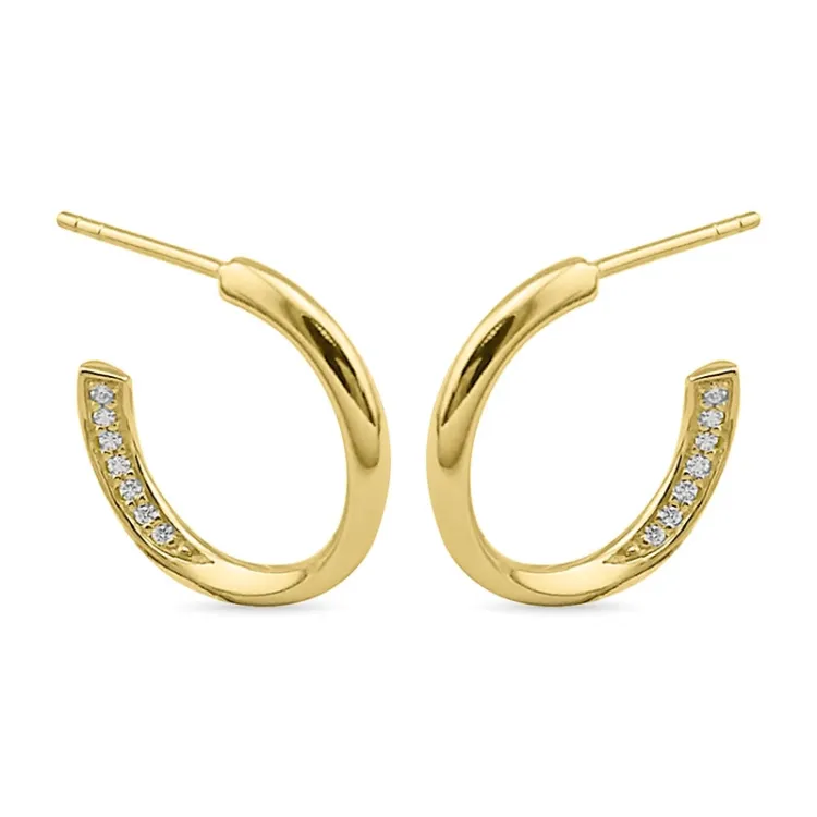 18 mm halfcreool in verguld sterlingzilver
