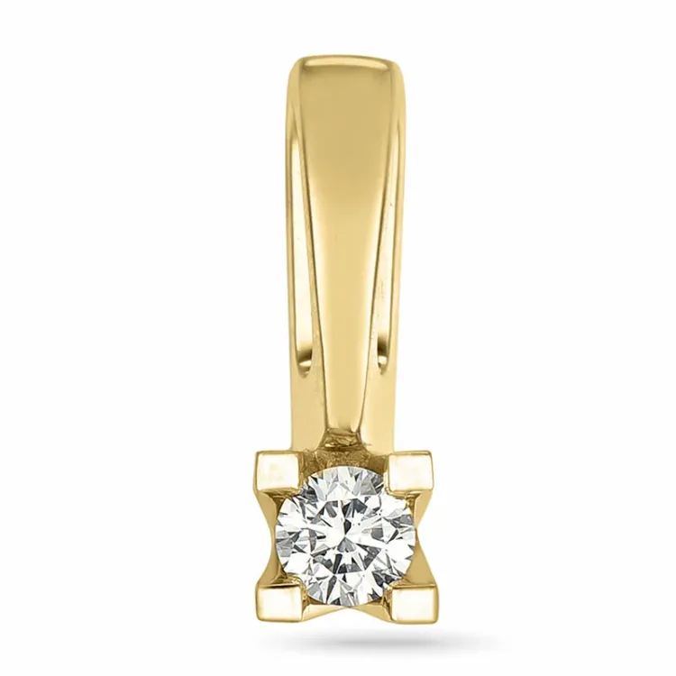 campagne - diamant hanger in 14 caraat goud 0,10 ct